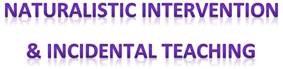 Naturalistic Intervention/Incidental Teaching